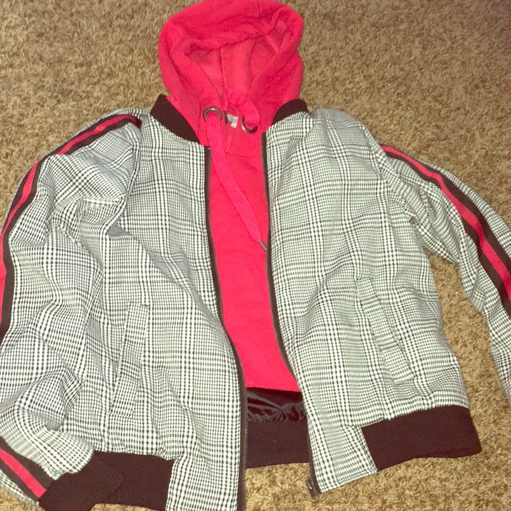 Crop top hoodie and Jacket